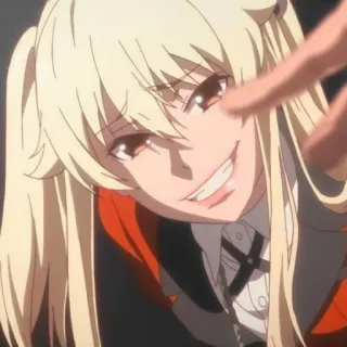 🍋 Mary Saotome Kakegurui Anime, Kakegurui, Mary Saotome, Personaje, Rubia, Coletas whatsapp sticker
