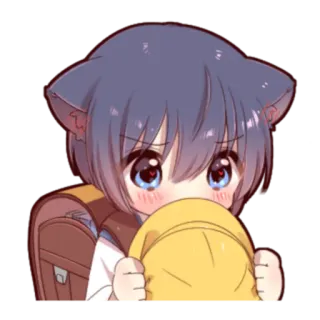 🍓 Anime, Orelhas de gato, Fofo, Kawaii telegram sticker