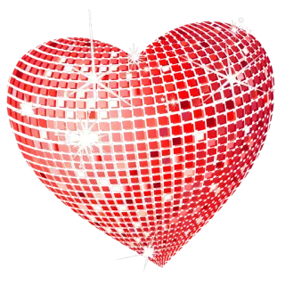 💗 heart, love, red, sparkly, disco ball telegram sticker