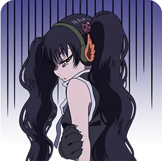 😨 アニメ, 女の子, ぷんすか, 悲しい, 怒り, 黒髪 telegram sticker