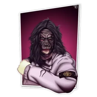 🔌 gorila, simio, mascota, ropa telegram sticker