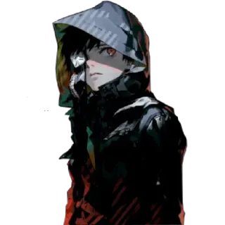 😎 Anime, Manga, Personaggio, Felpa con cappuccio, Mascherato, Cyberpunk telegram sticker