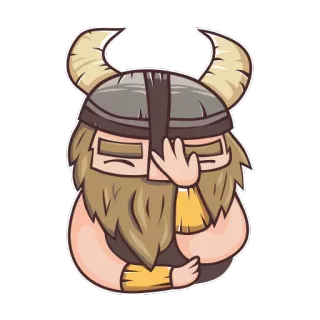 🙄 Viking, Capacete, Barba, Desenho animado, Adesivo, Gesto ofensivo whatsapp sticker