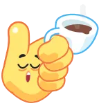😪 mano, café, taza, emoji, dibujo animado telegram sticker
