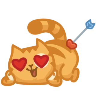 😍 kucing, cinta, mata, hati, stiker whatsapp sticker