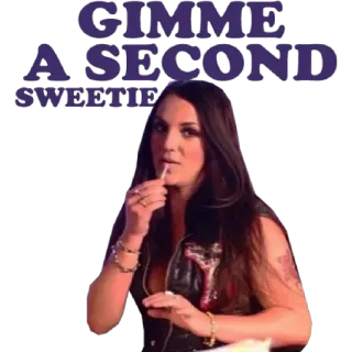 😁 Gimme a second sweetie 女性, メイク, かわいい, ちょうだい telegram sticker