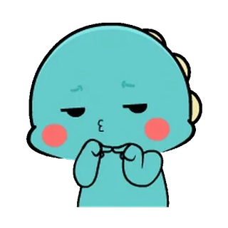 🦕 만화, 파란색, 귀여운, 스티커, 캐릭터 whatsapp sticker