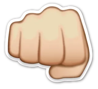 👊 punho, soco, poder, emoji, gesto, violência, agressão telegram sticker