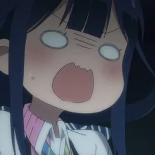🌟 anime, cartoon, shocked, expression, surprise, woman telegram sticker
