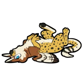 🙃 furry, animal, spotted, cartoon, lying down, brown, cute telegram sticker