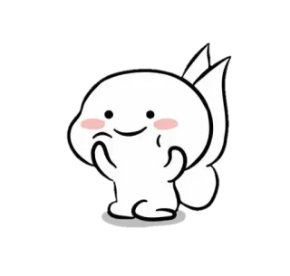 ☁ süß, kawaii, Cartoon, Blob, Figur, weiß telegram sticker
