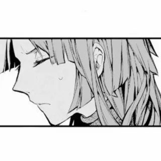 🥀 Anime, Mangá, Retrato, Triste, Perfil lateral telegram sticker