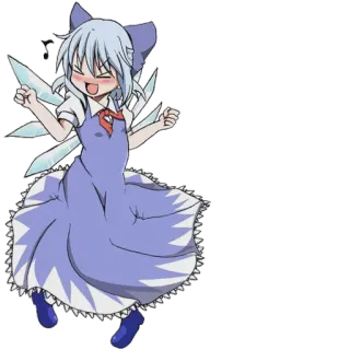 💃 Cirno Touhou Project อนิเมะ, น่ารัก, ผู้หญิง, Cirno, Touhou Project, ตัวละคร telegram sticker