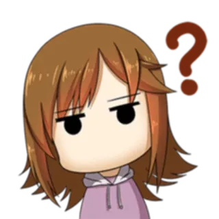 🤔 Frage, Anime, Mädchen, Cartoon, Ausdruck, verwirrt whatsapp sticker