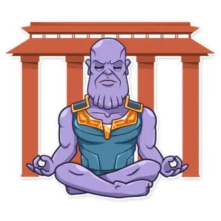 🧘‍♂️ Thanos Thanos, Marvel, villain, meditation, superhero telegram sticker