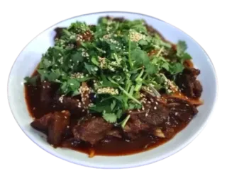 🍽 еда, говядина, блюдо, кинза, кунжут, кухня telegram sticker