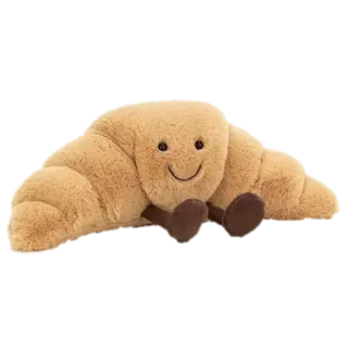 🥐 Cornetto, Cibo, Peluche, Giocattolo, Carino, Sorriso, Kawaii telegram sticker