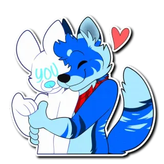 🤗 you furry, hug, love, anthropomorphic, cute, affection, animal telegram sticker