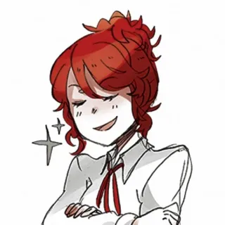 🧷 Desenho animado, Anime, Ruiva, Menina, Sorriso, Personagem, Feminino, Ilustração whatsapp sticker
