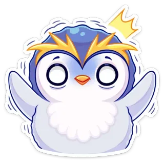 🤯 пингвин, птица, милый, в шоке, мультик, животное, наклейка whatsapp sticker