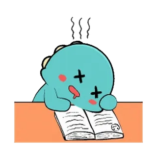 🦕 tired 졸린, 피곤한, 만화, 괴물 whatsapp sticker