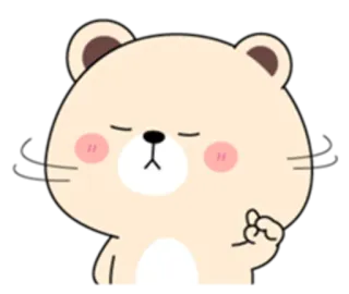 😞 ours, mignon, animal, dessin animé, autocollant, illustration whatsapp sticker