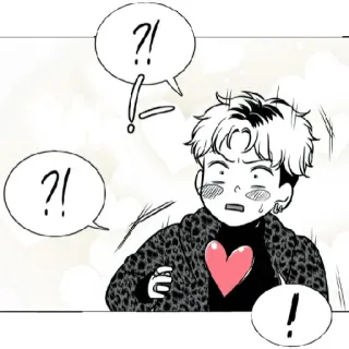 🖤 ?! ?! ! cartone animato, esclamazione, domanda, cuore, stampa leopardata, sorpresa telegram sticker