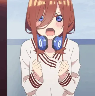 🐾 Miku Nakano The Quintessential Quintuplets anime, manga, carino, ragazza, nakano, waifu telegram sticker