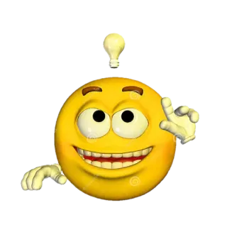 💡 Emoji, Pomysł, Żarówka, Szczęśliwy, Żółty telegram sticker
