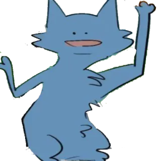 😬 Katze, Cartoon, Blau telegram sticker