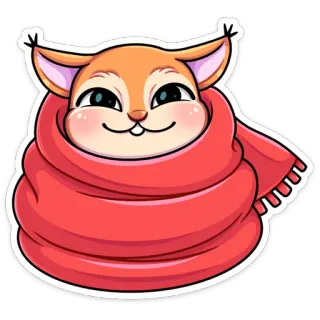 😊 esquilo, cachecol, fofo, animal, inverno, quente telegram sticker