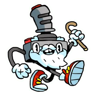 👴 Мультфильм, Ходьба, Персонаж, Усы, Трость, Старик whatsapp sticker