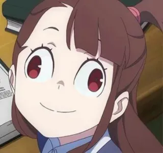 🙃 Akko Kagari Little Witch Academia Anime, Desenho animado, Personagem, Sorriso, Retrato telegram sticker