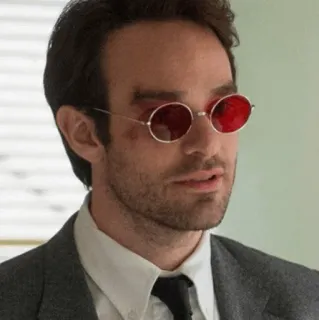 🕶 Matt Murdock Daredevil Сорвиголова, Мэтт Мердок, Чарли Кокс, адвокат, Marvel, супергерой, слепой, красные очки telegram sticker