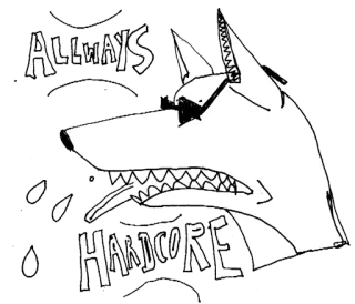 😠 ALLWAYS HARDCORE Hund, Sonnenbrille, Hardcore, Aufkleber, Cartoon, Tier telegram sticker