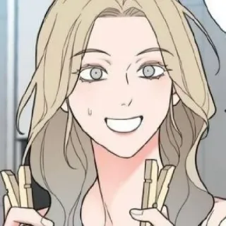 🥢 woman, clothespins, anime, illustration telegram sticker