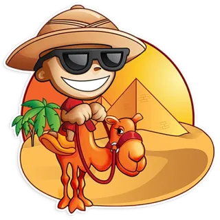 🇪🇬 desert, camel, pyramid, safari, cartoon, travel, adventure telegram sticker