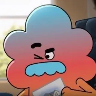 😉 Darwin Watterson The Amazing World of Gumball Kartun, Ikan, Marah, Kesal telegram sticker