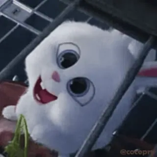 😍 Snowball The Secret Life of Pets bunny, rabbit, animal, pet, cute, animated, movie, character telegram sticker