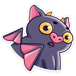 😳 murciélago, animal, dibujo animado, lindo, pegatina, mamífero volador telegram sticker