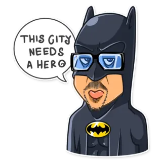 💪 Batman THIS CITY NEEDS A HERO batman, hero, comic, superhero, city telegram sticker