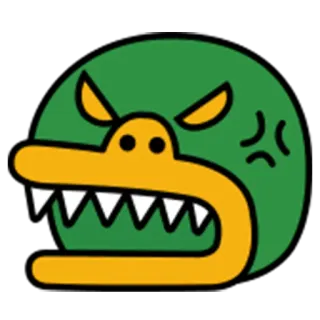 🇸🇷 monster, angry, green, cartoon, creature, character, teeth telegram sticker