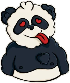 😍 panda, cute, animal, heart, love, sticker telegram sticker