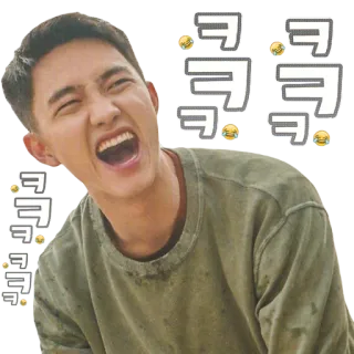 😂 ㅋㅋㅋ rire, coréen, émoticône, mème telegram sticker