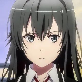 🫓 Yukino Yukinoshita My Teen Romantic Comedy SNAFU อนิเมะ, ผู้หญิง, ผมดำ, ชุดนักเรียน, จริงจัง, ตัวละคร, ภาพเหมือน whatsapp sticker