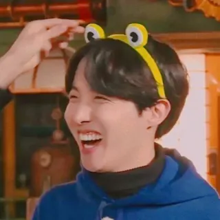 🤍 kpop, dễ thương, idol, ếch, băng đô, bts telegram sticker