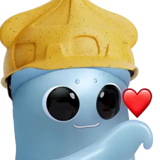 ❤️ Desenho animado, Personagem, Arte digital, Fofo, Azul, Coração whatsapp sticker
