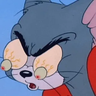 ⚡️ Tom Cat Tom and Jerry Desenho animado, Gato, Meme, Engraçado, Olhos, Animado telegram sticker