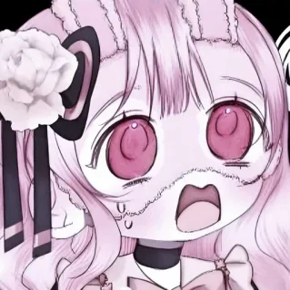 🍚 Аниме, Девочка, Кавай, Милый, Розовый telegram sticker