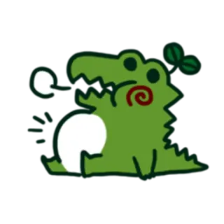🍖 cá sấu mõm ngắn, động vật, hoạt hình, dễ thương, xanh lá, cá sấu telegram sticker